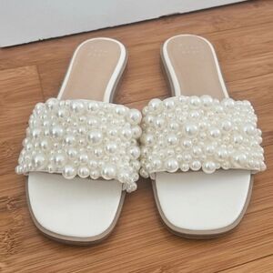 a new day White Pearl Embellished Sandals